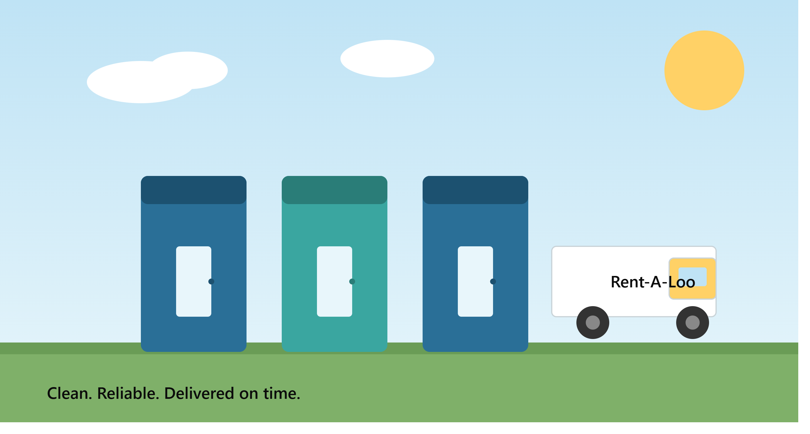 Portable toilet rental units ready for delivery in Westland